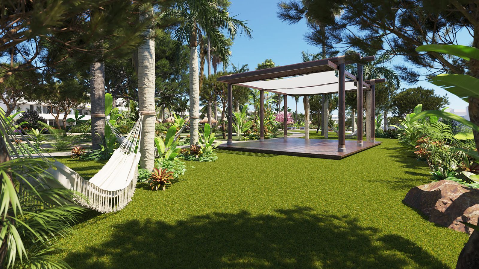 Luxe woning met hangmat en gazebo in Serenity Golf Homes.